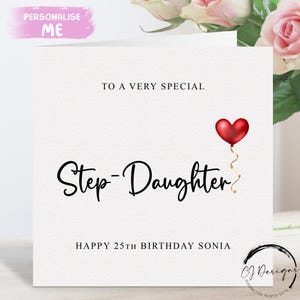 Carte d'anniversaire personnalisée belle-fille, parent spécial, joyeux anniversaire, carte d'âge pour ses 30, 40 et 50 ans, tout âge, moyenne ou grande taille