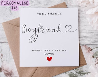 Personalised Boyfriend Birthday Card, Special Partner, Age Card For Him, 18th 21st 25th 30th 40th 50th, 60th, 70th, 80th, 90th