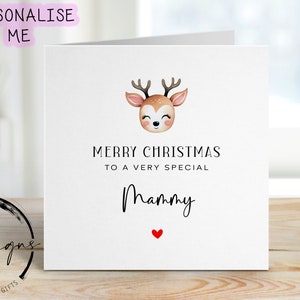 Weihnachtskarte für spezielle Mama - niedliche Rentier-Design minimale Karten