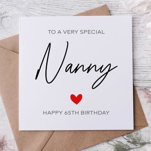 Carte d'anniversaire personnalisée pour nounou, spéciale grand-mère, grand-mère, joyeux anniversaire grand-mère, carte d'âge pour elle, 50e, 60e, 70e, 80e, 90e