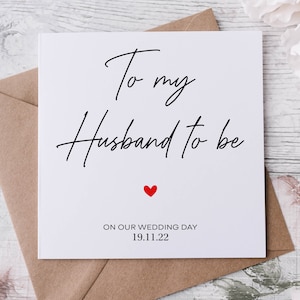 Personalizado para meu marido estar no dia do casamento Cartão de casamento para noivo, cartão para noiva, para minha esposa, para meu marido
