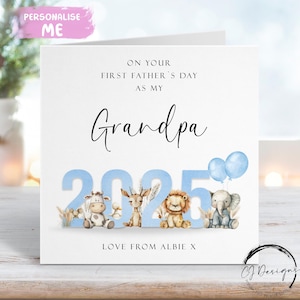 Primer Día del Padre Personalizado como Mi Abuelo Tema Animal Azul con Nombre CUALQUIER TEXTO Primer Día del Padre