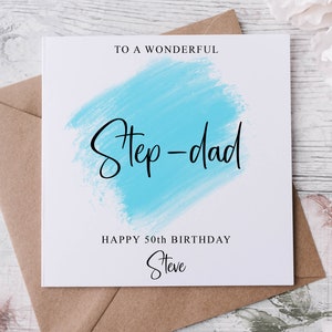 Carte d'anniversaire personnalisée beau-père, parent spécial, joyeux anniversaire, carte d'âge pour lui 30, 40, 50, 60, 70, 80 ans, tout âge