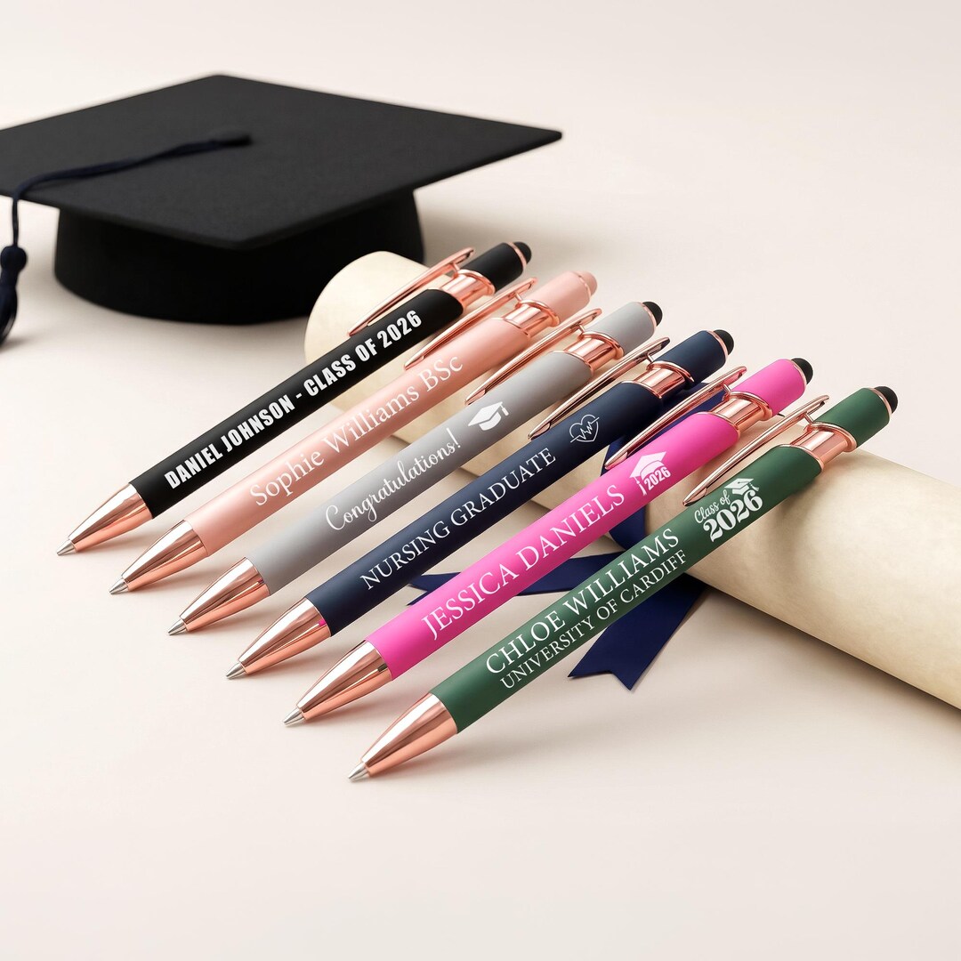 Personalised Engraved Graduation Pen With Stylus, Class of 2026 ...