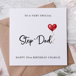Carte d'anniversaire personnalisée beau-père, parent spécial, joyeux anniversaire, carte d'âge pour lui 30, 40, 50, 60, 70, 80 ans, tout âge