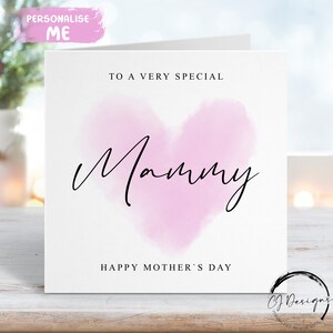 Carte pour la fête des mères maman - Coeur rose amour spécial maman TOUT TEXTE