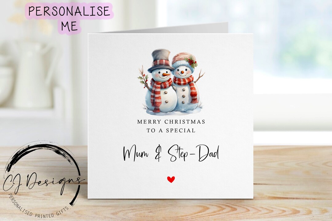 Piccadilly Greetings Christmas Card For Mum & Dad Snowman - View #3