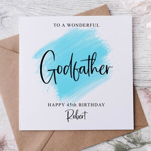 Tarjeta de cumpleaños personalizada para el padrino, para un familiar especial, feliz cumpleaños, para ella (30, 40, 50, 60, 70, 80 años, cualquier edad).