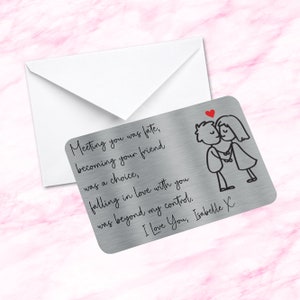 Gepersonaliseerde Ontmoeting You Was Fate Sentimenteel Aandenken Metalen Portemonnee Citaat Verloofde Cadeau Echtgenoot Vrouw Vriendin Vriendje