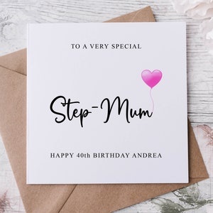 Carte d'anniversaire personnalisée de belle-mère, un membre de la famille spécial, joyeux anniversaire, carte d'âge pour ses 30, 40 et 50 ans, tout âge moyen ou grand