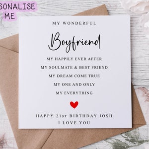 Personalisierte Freund Geburtstagskarte - Soulmate & Best Friend Grußkarte mit Name / Alter für Ihn 30.40.50.60.70