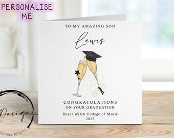 White Cotton Cards Handgemachte Glückwunschkarte – Für Schulabschluss & Besondere Anlässe, 22x22 Cm, Mit Umschlag, Personalisierbar