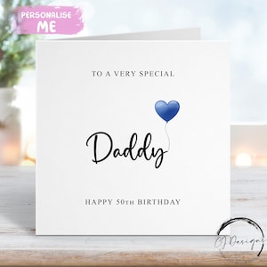 Cartão de aniversário personalizado para papai, parente especial, feliz aniversário, cartão de idade para ele 30º, 40º, 50º, 60º, 70º, 80º, 90º, 100º qualquer idade