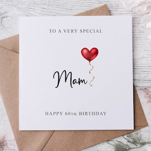 Biglietto di auguri di compleanno personalizzato per mamma, parente speciale, buon compleanno, biglietto di auguri per lei 30°, 40°, 50°, qualsiasi età media o grande