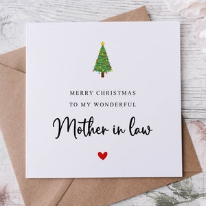 Biglietto di Natale per la suocera, con biglietto di auguri per l'albero di Natale per lei, biglietto di auguri personalizzato di Buon Natale