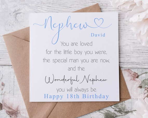 Citation Personnalisee De La Carte Danniversaire Du Neveu A Etsy France