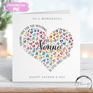 Biglietto per la festa del papà del nonno - Grazie per i milioni di cose che fai Cuore