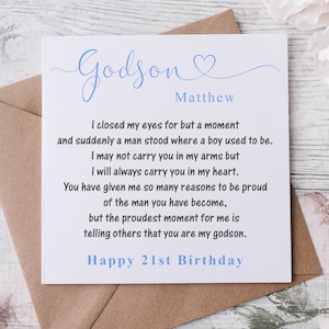Carte d'anniversaire personnalisée filleul