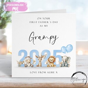 Primer Día del Padre Personalizado como Mi Abuelo Tema Animal Azul con Nombre CUALQUIER TEXTO Primer Día del Padre