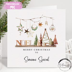 Carte de Noël pour quelqu'un de spécial - Boho, carte de couple à thème rustique