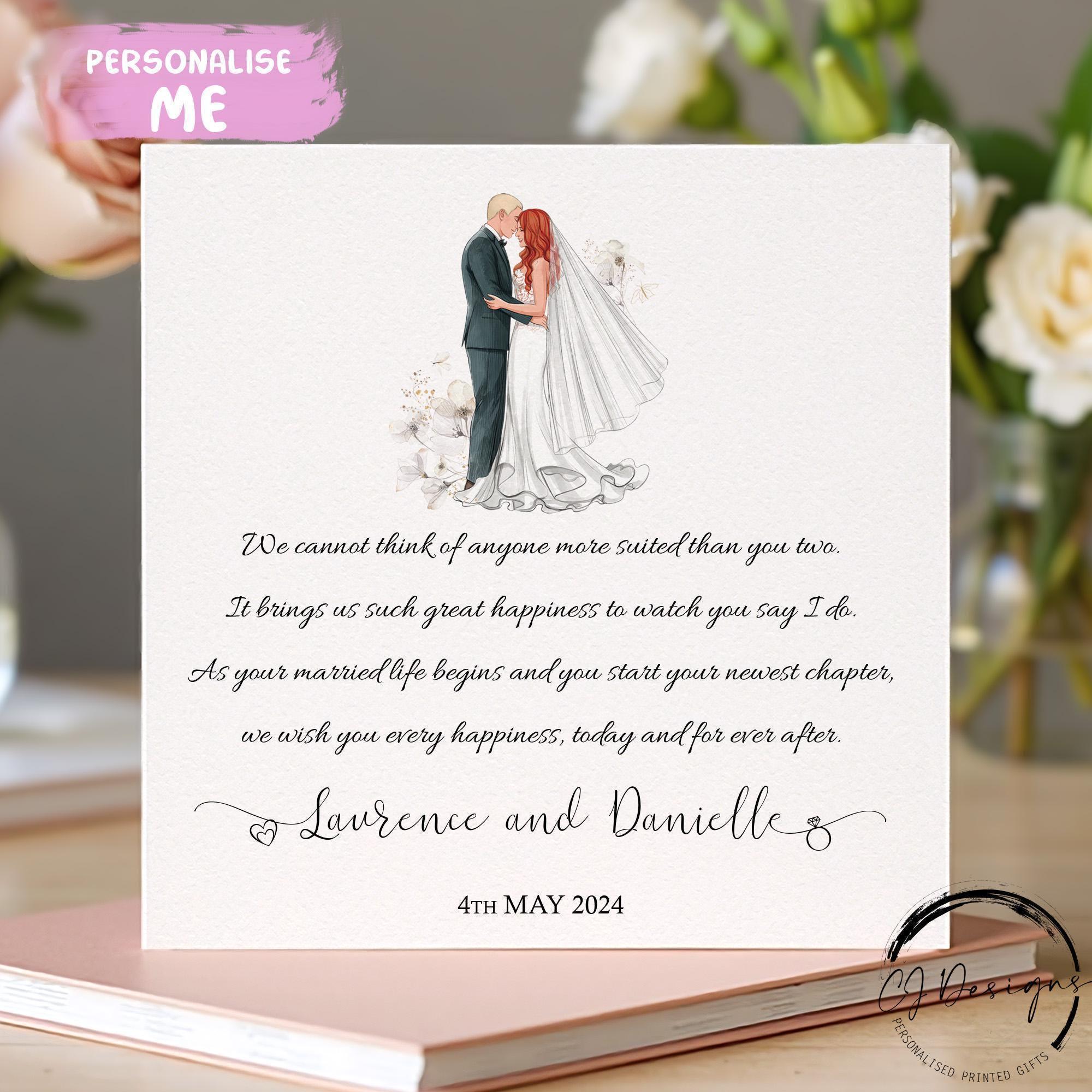 Biglietto di auguri divertente per matrimonio e fidanzamento, di Aly Lou, bianco all'interno, congratulazioni, carino e perfetto per sposa, sposo, damigella d'onore, addio al nubilato, coppia, marito