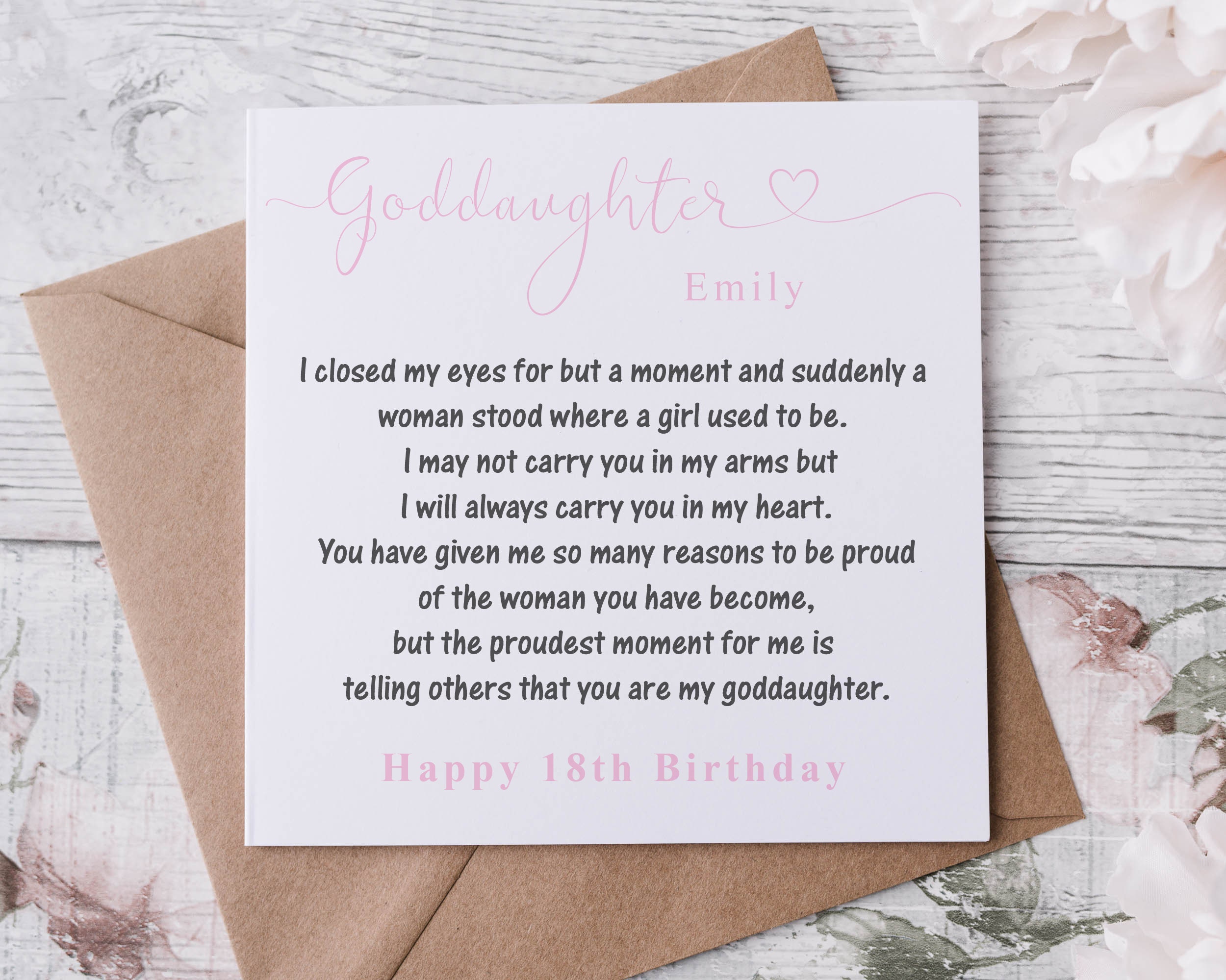 Adult Goddaughter Birthday Card Etsy