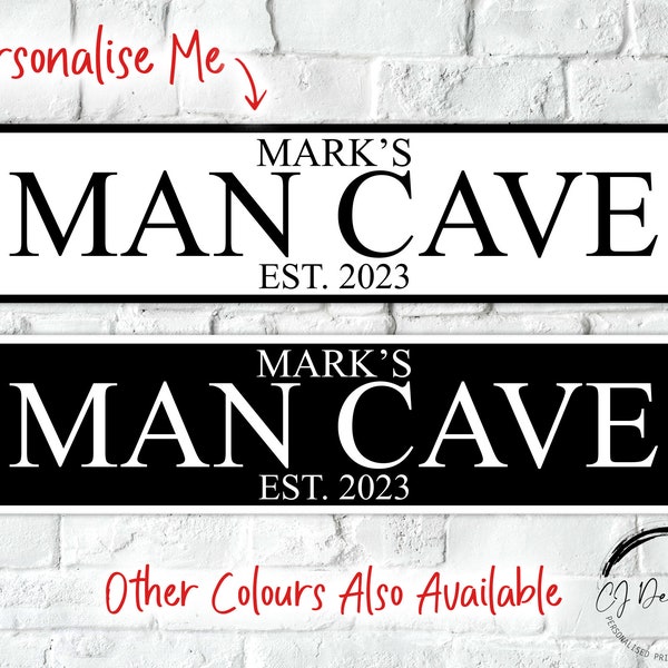 Personalised Man Cave Street Sign Road Sign Weatherproof, Hot tub, Home Pub Decor Garden Decoration Fathers Day Gift