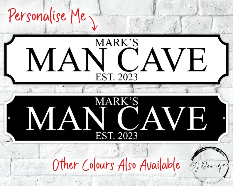 Personalised Man Cave Street Sign Road Sign Weatherproof, Hot tub, Home Pub Decor Garden Decoration Fathers Day Gift image 1