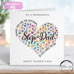 Carte de fête des pères pour beau-père - Merci pour les millions de choses que vous faites Heart