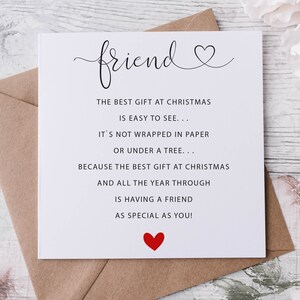 Weihnachtskarte für Freund, Karte für Sie / Ihn, Frohe Weihnachten Gedicht personalisierte Grußkarte
