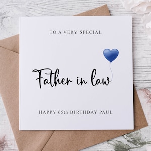 Carte d'anniversaire personnalisée beau-père, membre de la famille spécial, joyeux anniversaire, carte d'âge pour lui 30, 40, 50, 60, 70, 80 ans, tout âge