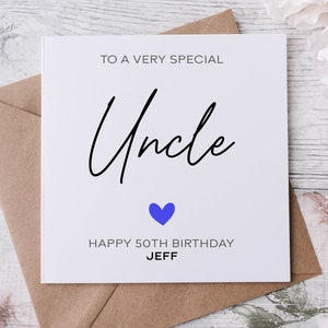 Personalised Uncle Birthday Card, Special Relative, Happy Birthday, Age Card For Him 30th, 40th,50th, 60th, 70th, 80th,  Any Age