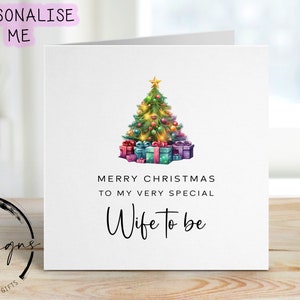 Christmas Card For Special Wife to be Christmas Tree with Colourful Gifts