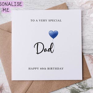 Personalised Dad Birthday Card, Special Relative, Happy Birthday, Age Card For Him 30th, 40th,50th, 60th, 70th, 80th,  Any Age