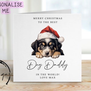 Tarjeta navideña para papá perro: personalizada con nombre El mejor papá o mamá perro