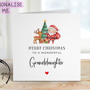 Biglietto di Natale per nipote - Albero di Natale con Babbo Natale e renne