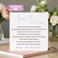 Personalised Son Birthday Card I Closed My Eyes Quote Coming of Age
