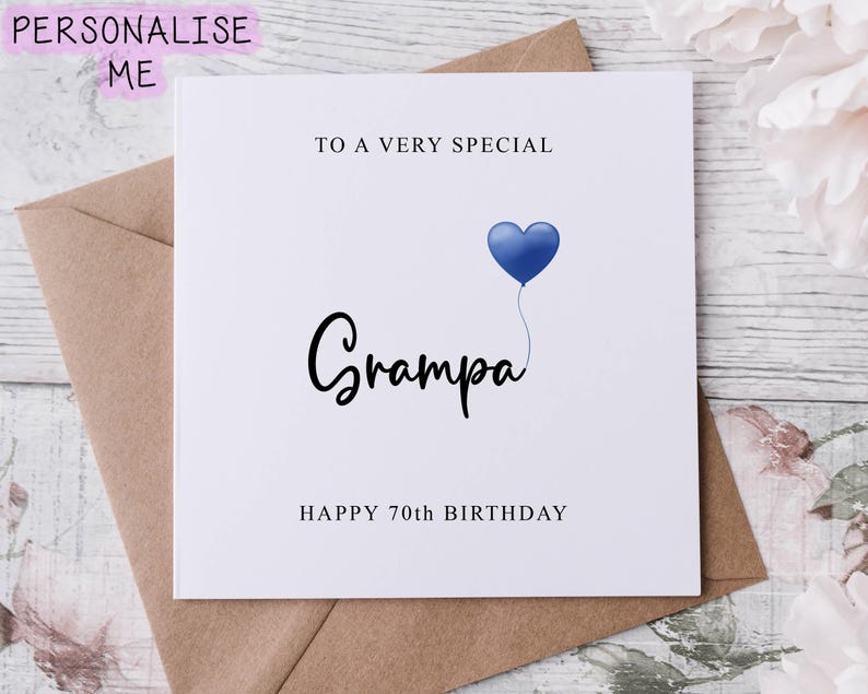 Personalised Grandad Birthday Card, Special Grandad, Happy Birthday, Age Card For Him, 50th, 60th, 70th, 80th, 90th Med or Large image 3