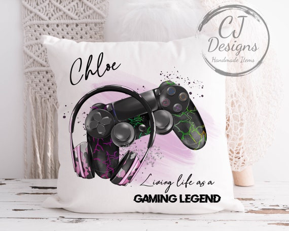 Mädchen personalisierte Gaming Kissen, Geschenk für Mädchen, Gamer