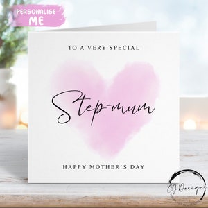 Carte pour la fête des Mères d'une belle-mère - Coeur rose spécial maman, TOUT TEXTE