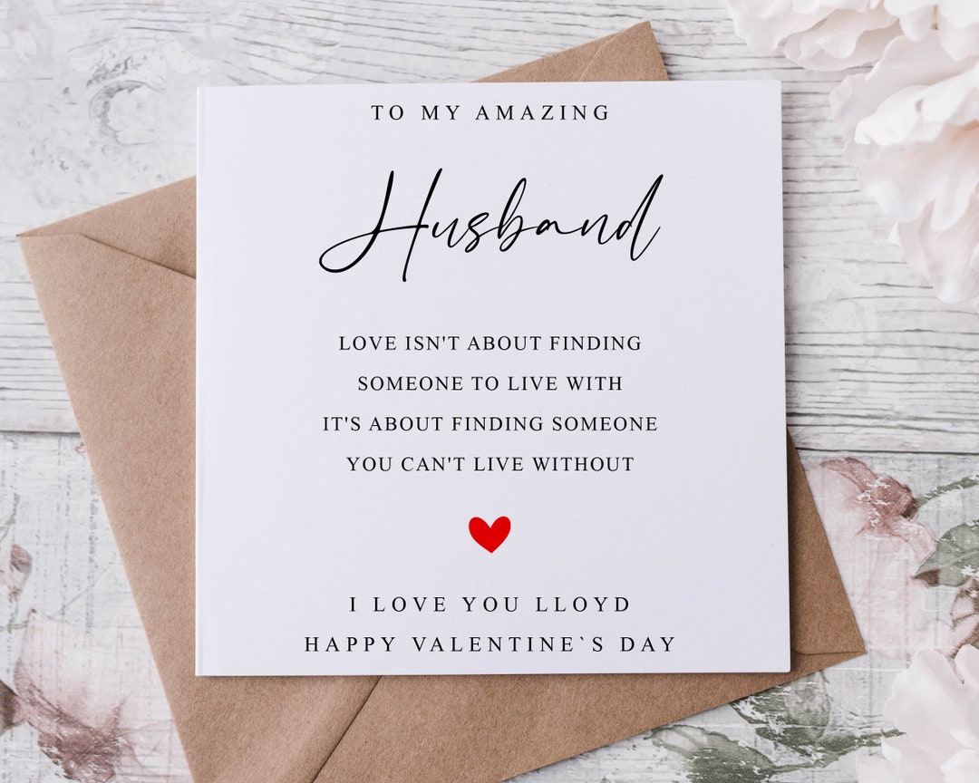 Personalised Husband Valentines Card - Customised With Name - I Love ...