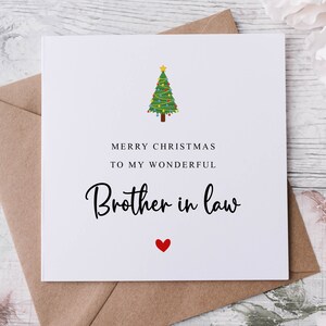 Carte de Noël pour beau-frère, avec carte de sapin de Noël pour lui, carte de voeux personnalisée Joyeux Noël