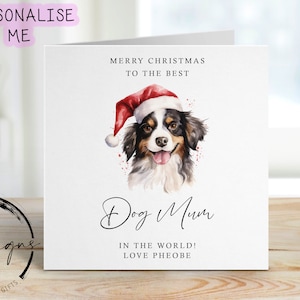 Dog Mum-kerstkaart - gepersonaliseerd met naam The Best Dog Dad or Mum