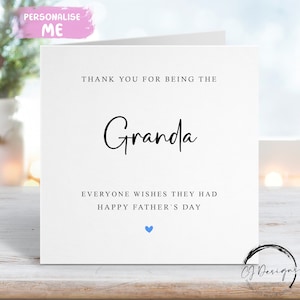 Carte de fête des pères grand-père, merci d'être la grand-mère que tout le monde rêvait d'avoir- N'IMPORTE QUELLE LIBELLE Petite ou grande carte