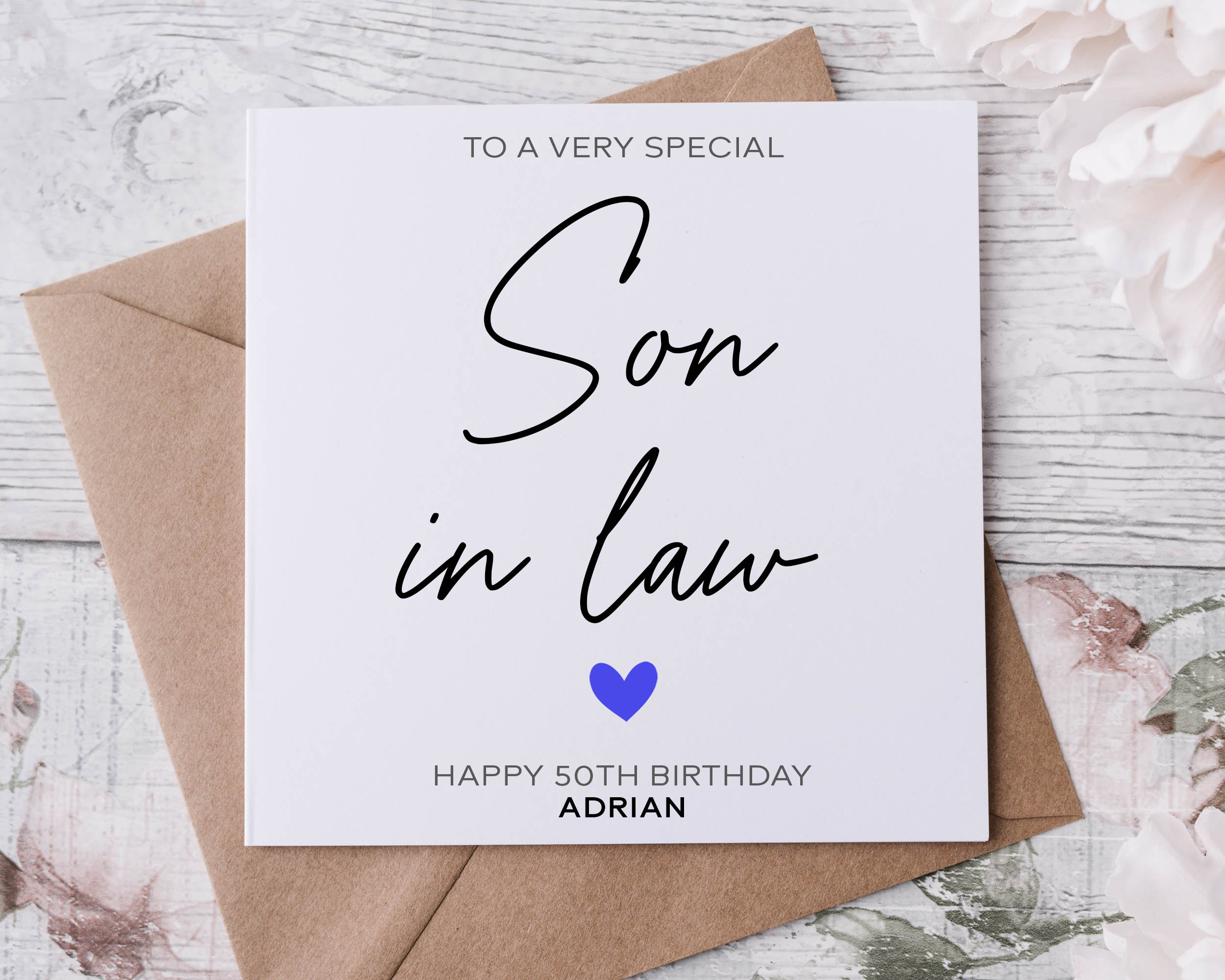 Personalised Son in Law Birthday Card, Special Son, Happy Birthday, Age ...
