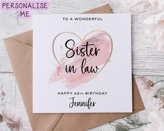 Tarjeta De Cumpleaños Personalizada Hecha A Mano Para Mujer – Ideal Para Mamá, Hermana O Amiga