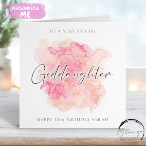 Carte d'anniversaire personnalisée pour filleule ou fille