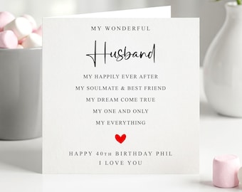 Personalised Husband Birthday Card- Soulmate & Best-Friend