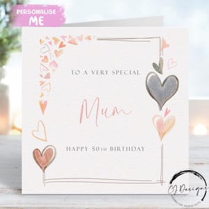 Personalisierte Mama Geburtstagskarte Goldrahmen Design Jedes Alter 40 45 50 55 60 65 70 75 80 85 90 95 100