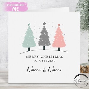 Nonna & Nonno Kartka świąteczna - Minimalistyczna kartka z motywem choinki dla dziadków